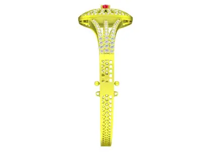 Elegant Round Halo Diamond Ring for Women 6420 3D print model