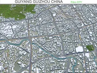 Guiyang Guizhou China 60km AI Low-poly 3D model
