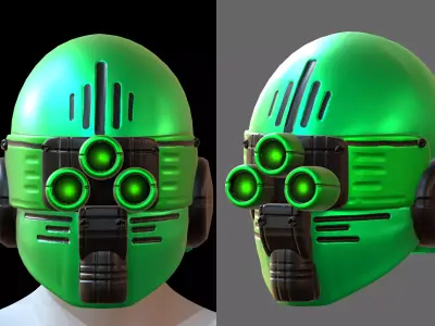 Gas mask helmet 3d model scifi Low-poly  Low-poly 3D model 322