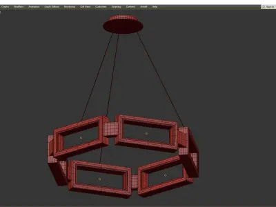 MIES CHANDELIER Low-poly 3D model