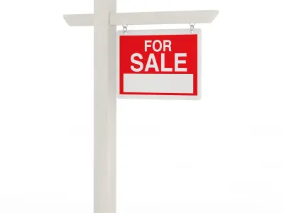 Real Estate For Sale Notice Sign Board 3D model