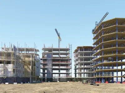 Modular Construction Site 02 Low-poly 3D model