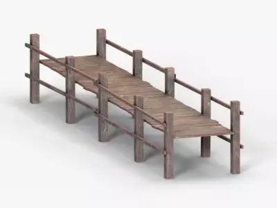 wood bridge Free low-poly 3D model