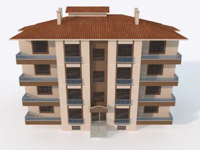 Apartmen02 apartment building Low-poly 3D model