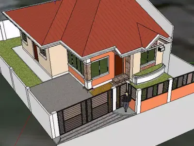 Mediterranean Bungalow Villa 170 sq m 3D model