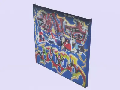Graffiti wall XXII 3D model