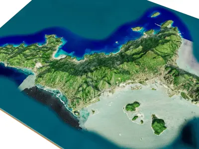 Seychelles Mahe Island 3d model Low-poly 3D model