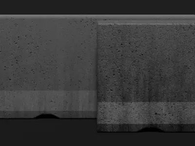Street Concrete Barrier  Low-poly 3D model