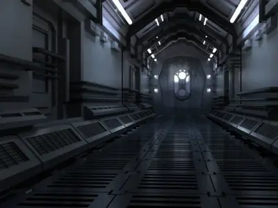 Space stations passages sci-fi scenarios space corridors labs 3D model