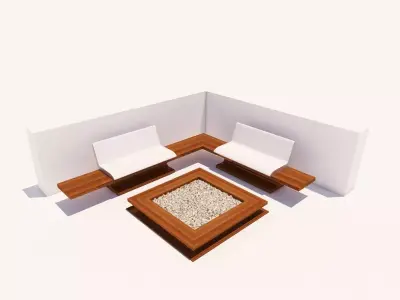 Shade wooden gazebo 3D Model Pack