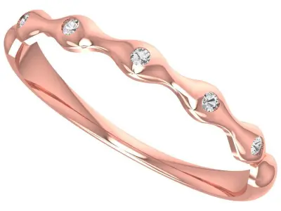 Solitaire Women Light Weight Band Ring 3D print model 7