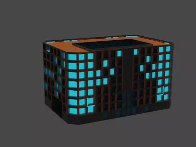 Apartment Block Free low-poly 3D model