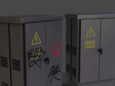 Street Electricity Box - Utility Box - LowPoly GameReady PBR  Low-poly 3D model