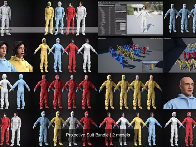 Protective Suit Bundle 3D Model Pack