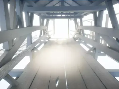 Stylish Wood Bridge Pack Game Ready and Optimized 4 Unique Types Low-poly 3D model