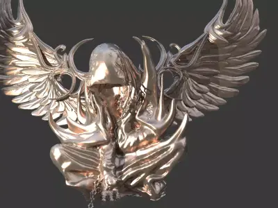 Hooded God Winged 3D model