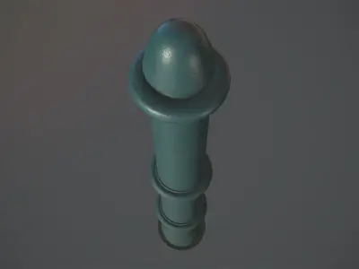 Barrier Bollard pack 5 Green v2 Low-poly 3D model