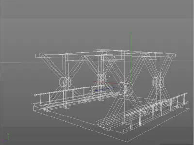 LP steel bridge Points Low-poly 3D model