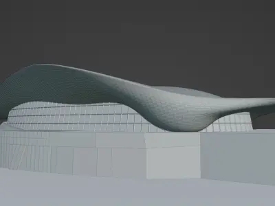 London Aquatic Center By Zaha Hadid Low-poly 3D model
