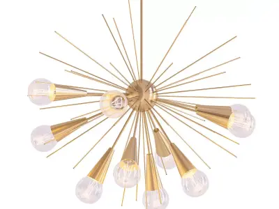 Sputnik chandelier in gold 3D model