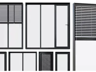 A set of hinges Metal Windows Low-poly 3D model