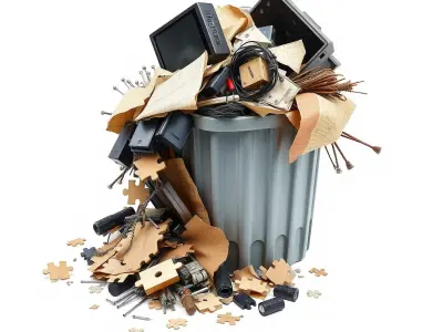 Artistic Overflowing Trash Container model pack Low-poly 3D model