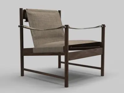 Lounge wood chair 3D model buy