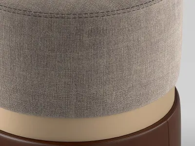 Pufic ottoman with fabric and base 3D model