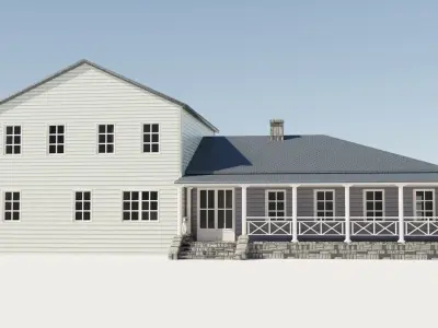 Enterable house Low-poly 3D model