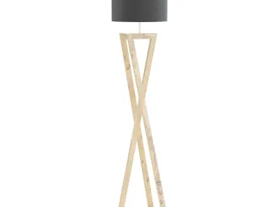 Wooden Floor Lamp 3D Model 3D model