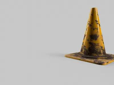 Traffic Cone V1 - 006 Low-poly 3D model