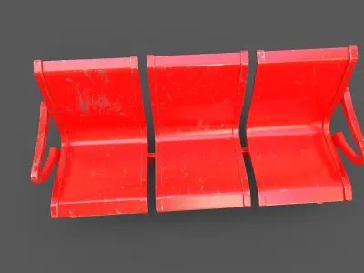 Street Bench Low-poly 3D model