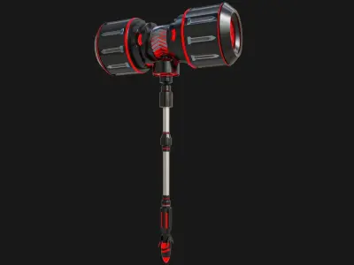 Sci Fi Battle Hammer04 All PBR Unity UE Textures Included  Low-poly 3D model