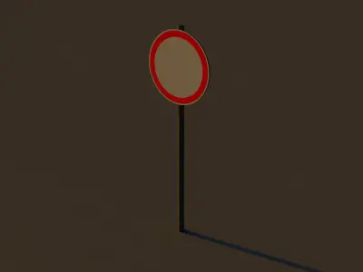 Road signs Low-poly 3D model