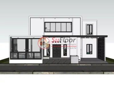 House 15x16m code 593 - Sketchup 3D model 3D model 3D model
