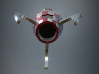 Low Poly Space Rocket PBR painted Low-poly 3D model