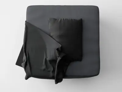 Black Ottoman - High Quality Furniture 3D model