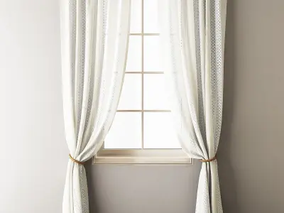 Lace Curtains Set 3D model
