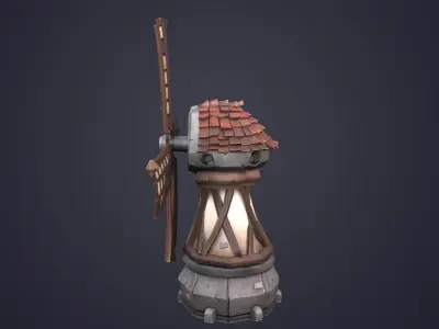 Windmill Low-poly 3D model