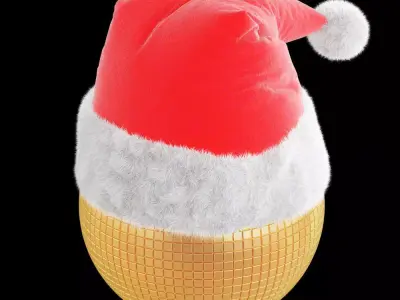 Christmas toy in a Santa Claus hat 2 3D model