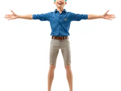 Stylized Character Model Pack with Dynamic Pose Low-poly 3D model