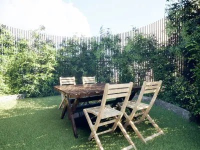 Round Gazebo with climber ivy fence 3D model