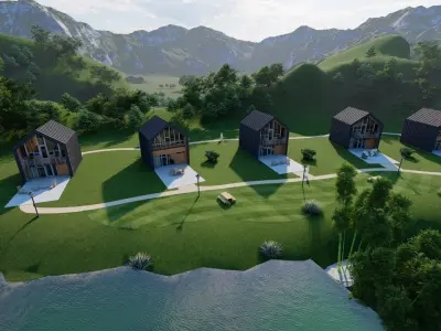 Casa Scene-villa-modern house 3D model 84