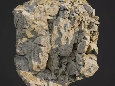 3d scanned cliff face K 3D model