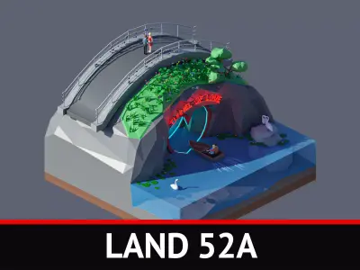 land 52A Low-poly 3D model