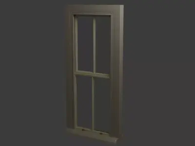 Old Sash Window 1900 typical on a Villa  Low-poly 3D model