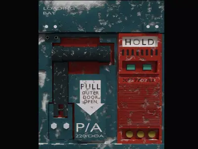 Sci-Fi Panel Textures - Airlock Release Low-poly 3D model