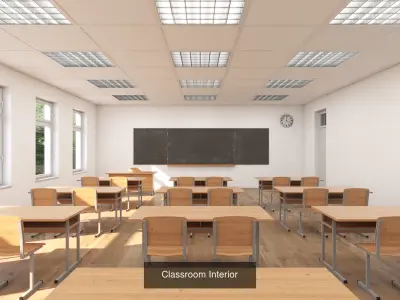 School Collection 1 interior of building 3D Model Pack