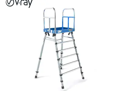 Versatile Scaffold Ladder 3D Model Pack with Ergonomic Design Low-poly 3D model