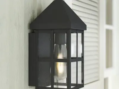 Weathersby Seeded Glass Outdoor Wall Lantern Low-poly 3D model